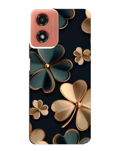 Чехол для Motorola MOTO G04 с картинкой «Клевер в золоте»