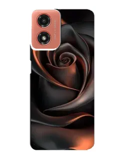 Чехол для Motorola MOTO G04 с картинкой «Шелковая черная роза»