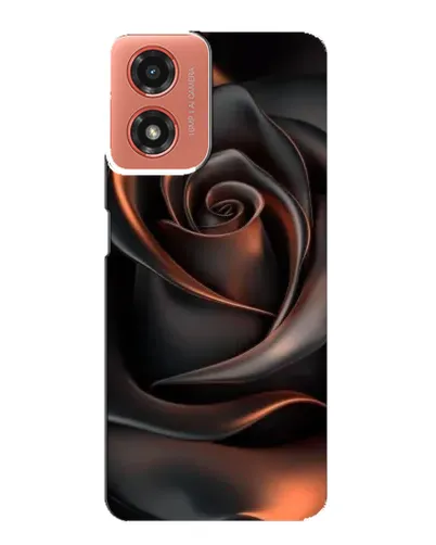 Чехол для Motorola MOTO G04 с картинкой «Шелковая черная роза»