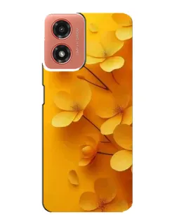 Чехол для Motorola MOTO G04 с картинкой «Золотые лепестки»