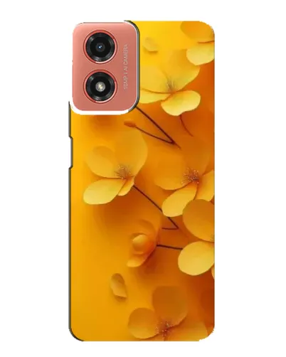 Чехол для Motorola MOTO G04 с картинкой «Золотые лепестки»