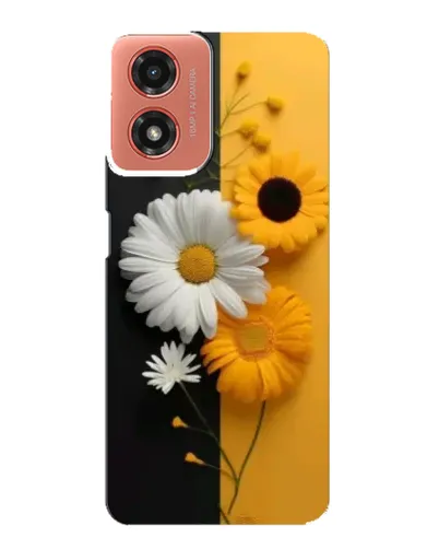 Чехол для Motorola MOTO G04 с картинкой «Подсолнух и ромашка»