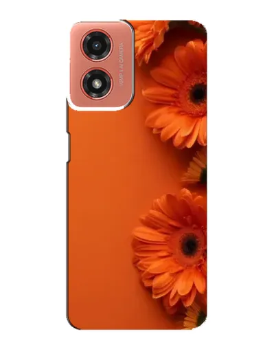 Чехол для Motorola MOTO G04 с картинкой «Оранжевые герберы»