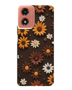 Чехол для Motorola MOTO G04 с картинкой «Узор из маленьких подсолнухов»