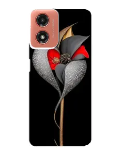 Чехол для Motorola MOTO G04 с картинкой «Серебряный фантазийный цветок»