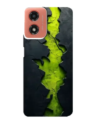 Чехол для Motorola MOTO G04 с картинкой «Салатовый разлом скалы»