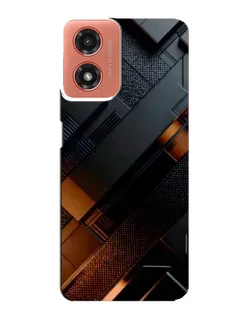 Чехол для Motorola MOTO G04 с картинкой «Черные геометрические блоки»