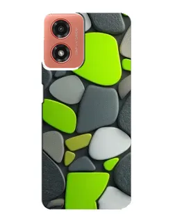 Чехол для Motorola MOTO G04 с картинкой «Яркая неоновая галька»