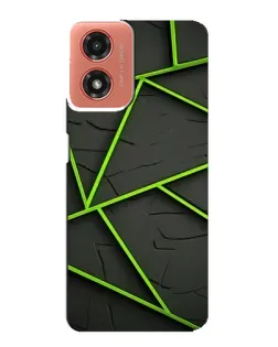 Чехол для Motorola MOTO G04 с картинкой «Зеленые геометрические линии»