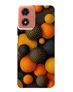 Чехол для Motorola MOTO G04 с картинкой «Объемные оранжевые сферы»