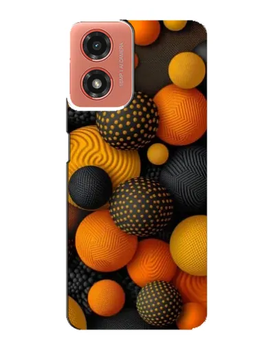 Чехол для Motorola MOTO G04 с картинкой «Объемные оранжевые сферы»
