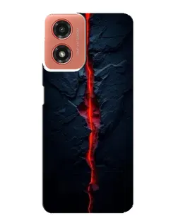 Чехол для Motorola MOTO G04 с картинкой «Kрасная лавовая трещина»