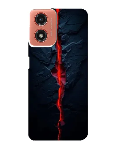 Чехол для Motorola MOTO G04 с картинкой «Kрасная лавовая трещина»