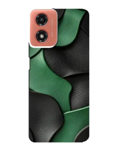 Чехол для Motorola MOTO G04 с картинкой «Зеленые кожаные волны»