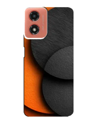 Чехол для Motorola MOTO G04 с картинкой «Геометрия оранжевых кругов»