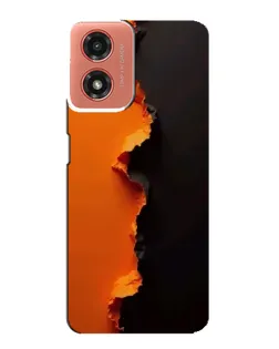 Чехол для Motorola MOTO G04 с картинкой «Оранжевый разлом»