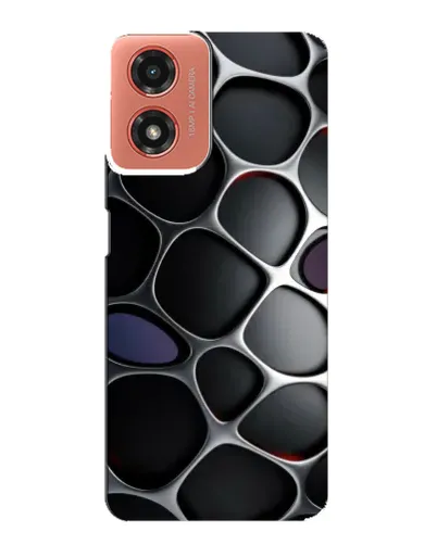 Чехол для Motorola MOTO G04 с картинкой «Объемная темная решетка»
