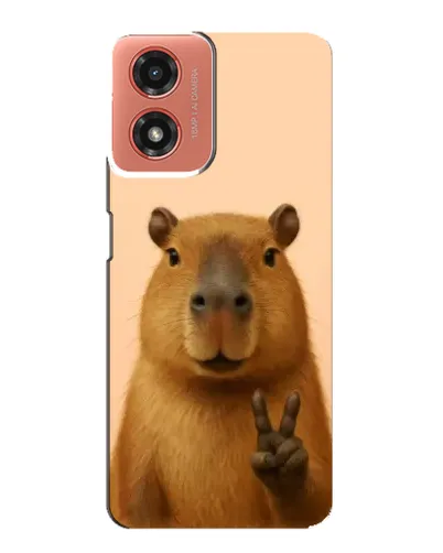 Чехол для Motorola MOTO G04 с картинкой «Капибара виктория»