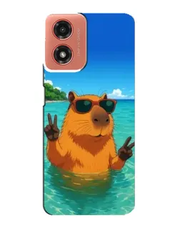 Чехол для Motorola MOTO G04 с картинкой «Морская капибара»