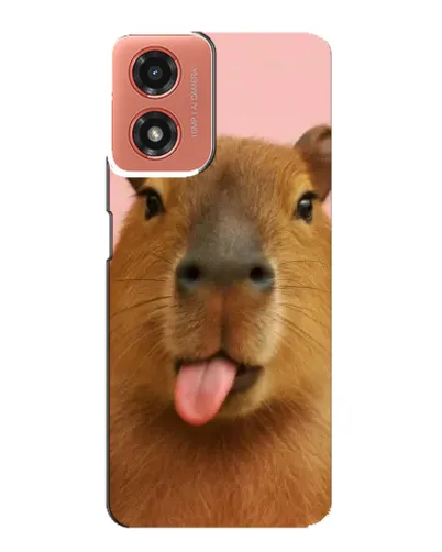 Чехол для Motorola MOTO G04 с картинкой «Капибара с языком»