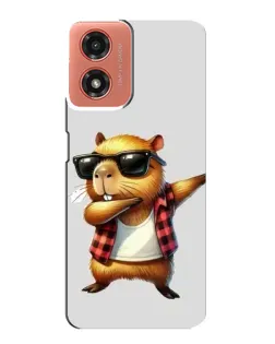 Чехол для Motorola MOTO G04 с картинкой «Капибара рэпер даб»