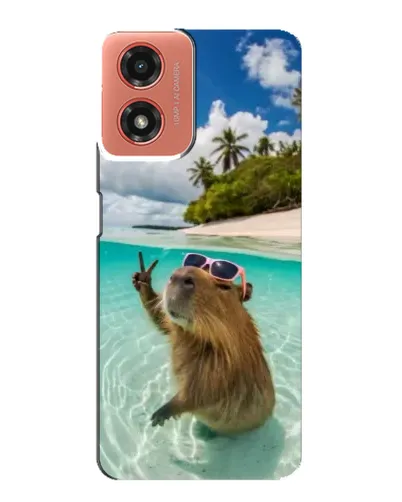 Чехол для Motorola MOTO G04 с картинкой «Капибара на море»