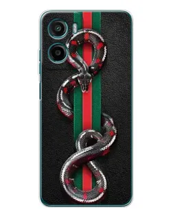 Чехол для Motorola Moto G05 с картинкой «Gucci — змея на полосе»