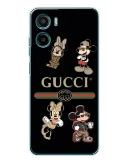 Чехол для Motorola Moto G05 с картинкой «Gucci — герои Disney и монограмма»