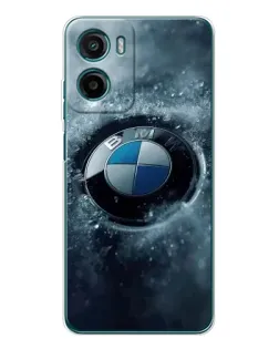 Чехол для Motorola Moto G05 с картинкой «Логотип BMW — лед»
