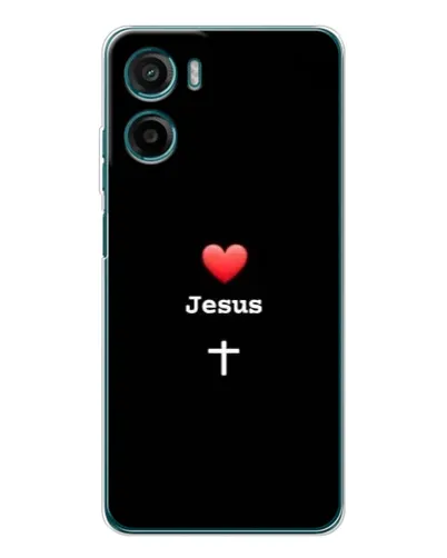 Чехол для Motorola Moto G05 с картинкой «Сердце - Jesus»