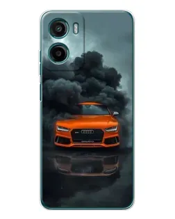 Чехол для Motorola Moto G05 с картинкой «Audi в облаках дыма»