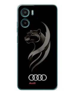 Чехол для Motorola Moto G05 с картинкой «Графика — пантера и Audi»