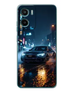 Чехол для Motorola Moto G05 с картинкой «Ночной город и Audi»