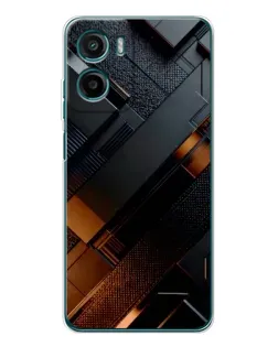 Чехол для Motorola Moto G05 с картинкой «Черные геометрические блоки»