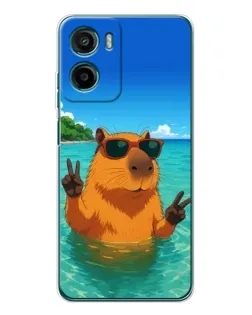 Чехол для Motorola Moto G05 с картинкой «Морская капибара»