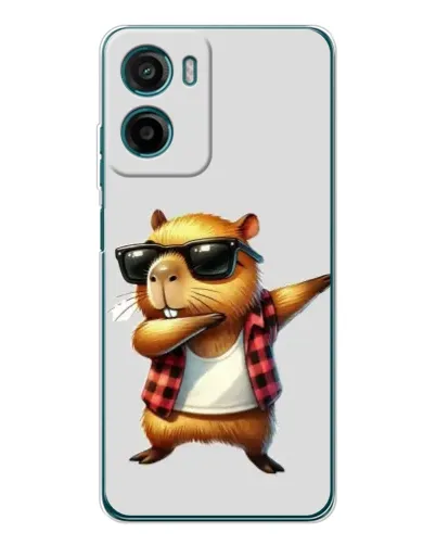 Чехол для Motorola Moto G05 с картинкой «Капибара рэпер даб»
