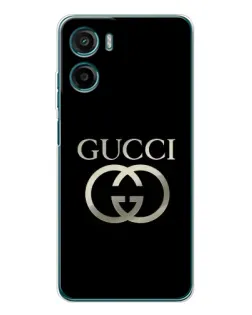 Чехол для Motorola Moto G06 Power с картинкой «Gucci — золото на черном»