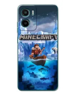Чехол для Motorola Moto G06 Power с картинкой «Minecraft ледяной мир»