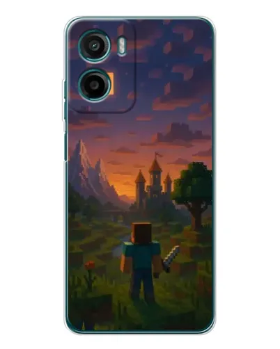 Чехол для Motorola Moto G06 Power с картинкой «Стив у башни»