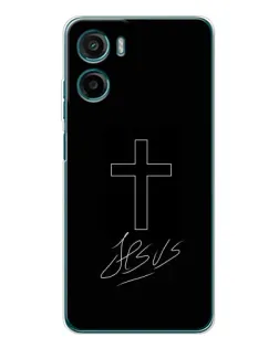 Чохол для Motorola Moto G06 Power з картинкою «Графічний хрест Jesus»