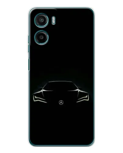 Чехол для Motorola Moto G06 Power с картинкой «Mercedes — силуэт авто» Чехол для Motorola Moto G06 Power с картинкой «Mercedes — силуэт авто»