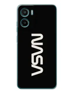 Чехол для Motorola Moto G06 с картинкой «NASA — вертикальный логотип»