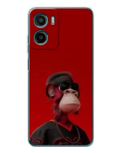 Чехол для Motorola Moto G06 с картинкой «Bored Ape в красном»