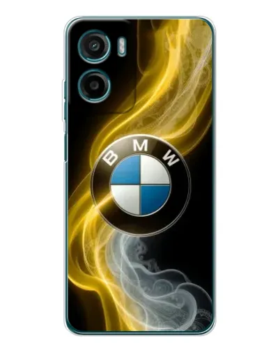 Чохол для Motorola Moto G06 з картинкою «Золотистий дим BMW»
