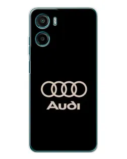 Чехол для Motorola Moto G06 с картинкой «Audi — золотой логотип»