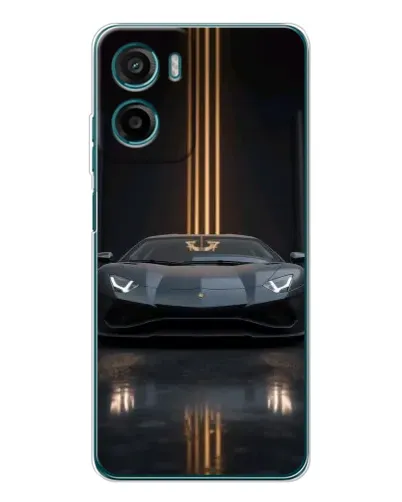 Чехол для Motorola Moto G06 с картинкой «Lamborghini золотые линии»