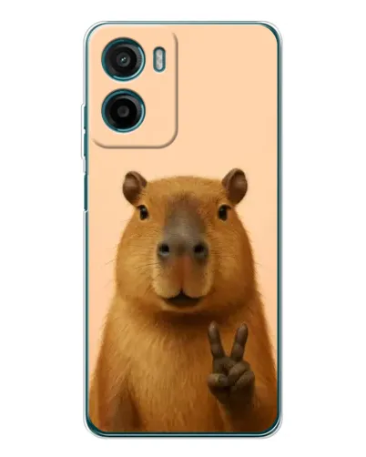 Чехол для Motorola Moto G06 с картинкой «Капибара виктория»