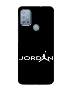 Чехол для Motorola MOTO G10 с картинкой «Jordan White Logo»