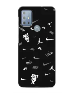 Чехол для Motorola MOTO G10 с картинкой «Nike Black Pattern»