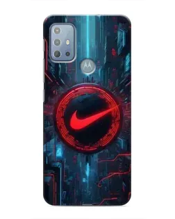Чехол для Motorola MOTO G10 с картинкой «Техногенный стиль Nike»